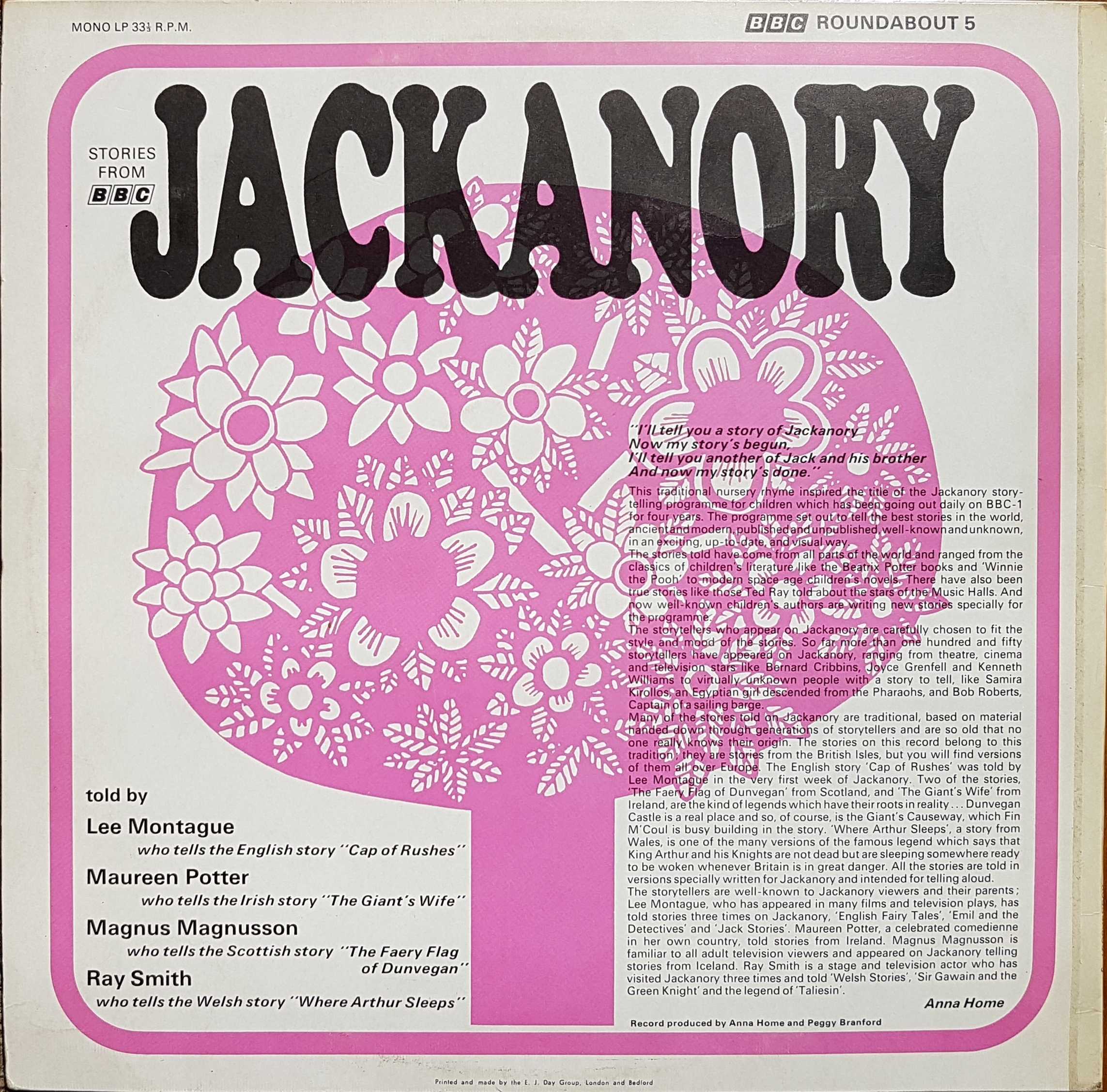 Picture of RBT 5 Jackanory by artist Lee Montague / Maureen Potter / Magnus Magnusson / Ray Smith from the BBC records and Tapes library